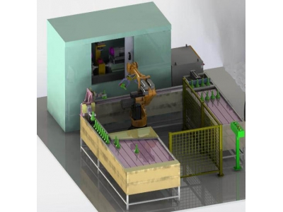 加工中心上下料機(jī)器人工作站